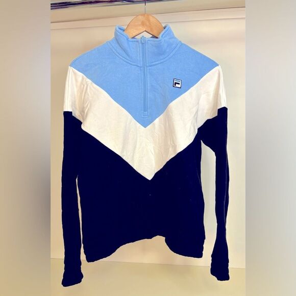 NWOT Fila tricolor Light Blue Pullover Medium - Picture 2 of 4